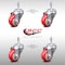 Service Caster 3 Inch SS Red Polyurethane Wheel Swivel 3/8 Inch Threaded Stem Caster Set SCC SCC-SSTS20S314-PPUB-RED-381615-4 - alternate 2